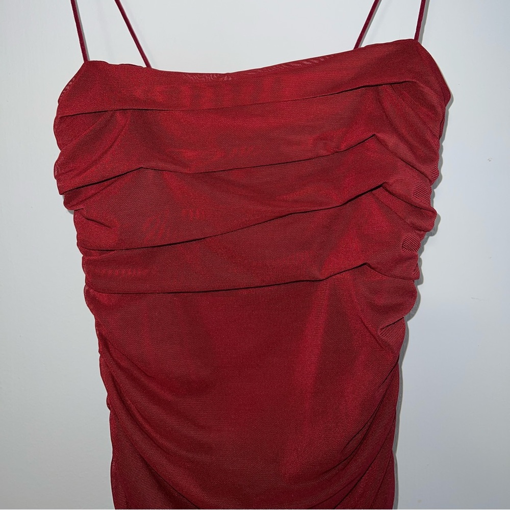 Red fitted mini cocktail dress